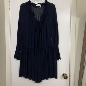 See by Chloe navy knit boho drop waist tunic dress size US small